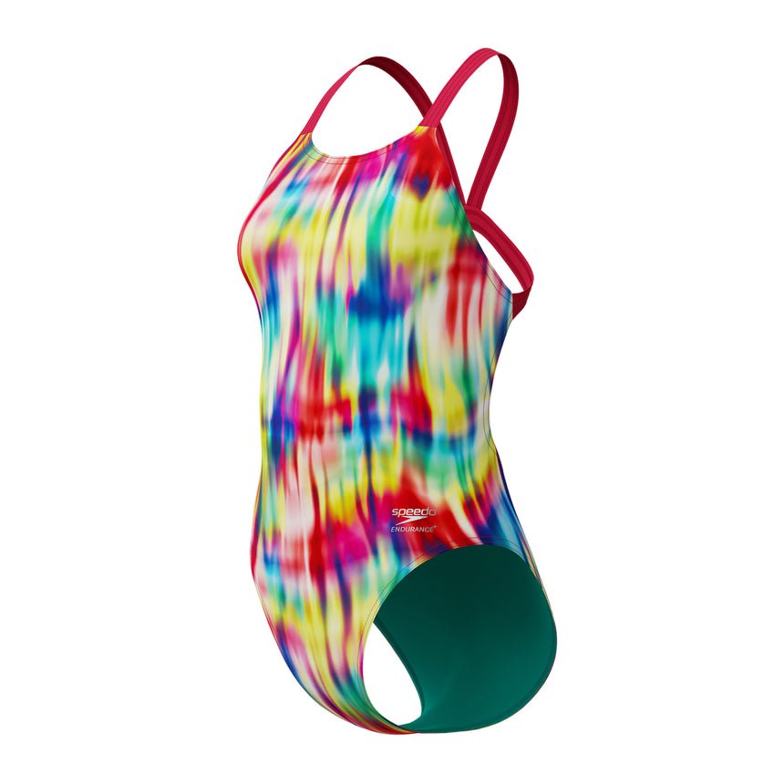 Speedo Badpak Eco Endurance+ Print Leaderback Rood/Geel