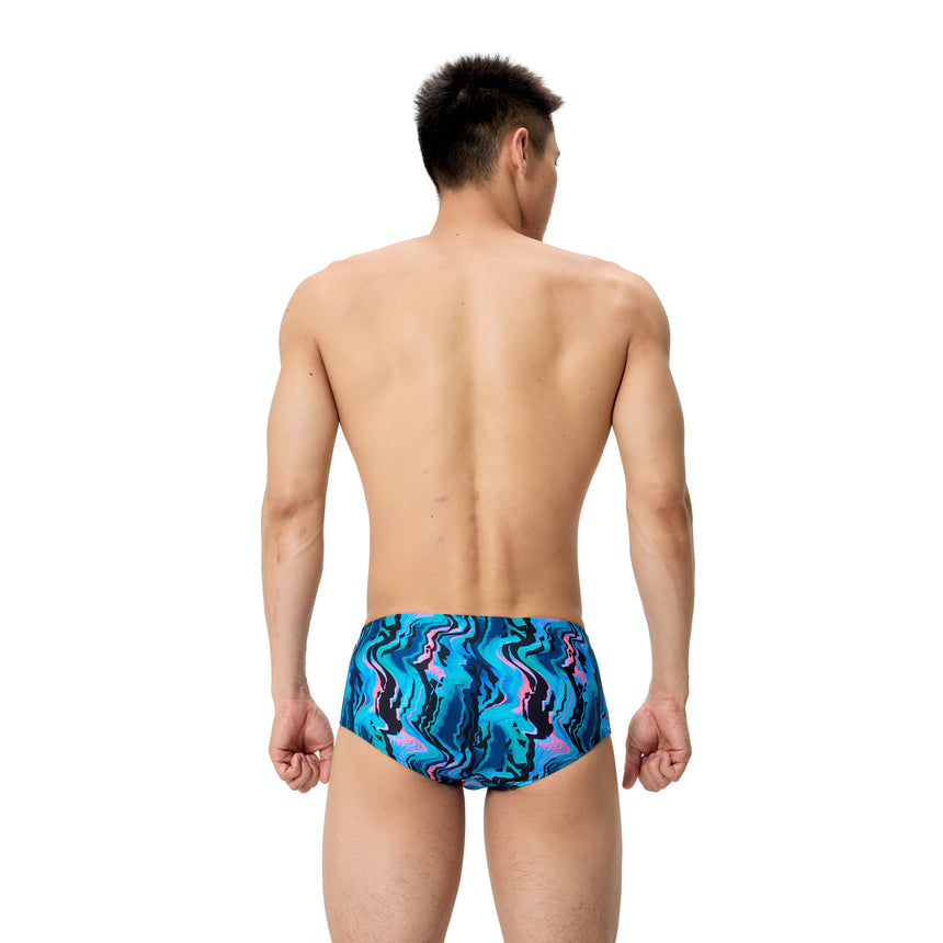 Speedo Heren Zwemslip Printed 13.5Cm Zwart/Blauw