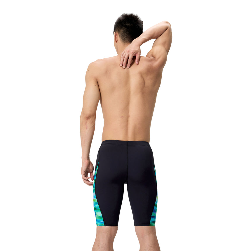 Speedo Heren Zwemjammer Spliced Printed Zwart/Groen