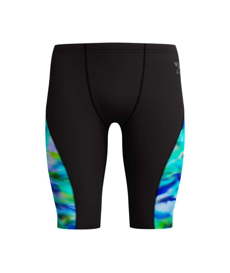 Speedo Heren Zwemjammer Spliced Printed Zwart/Groen