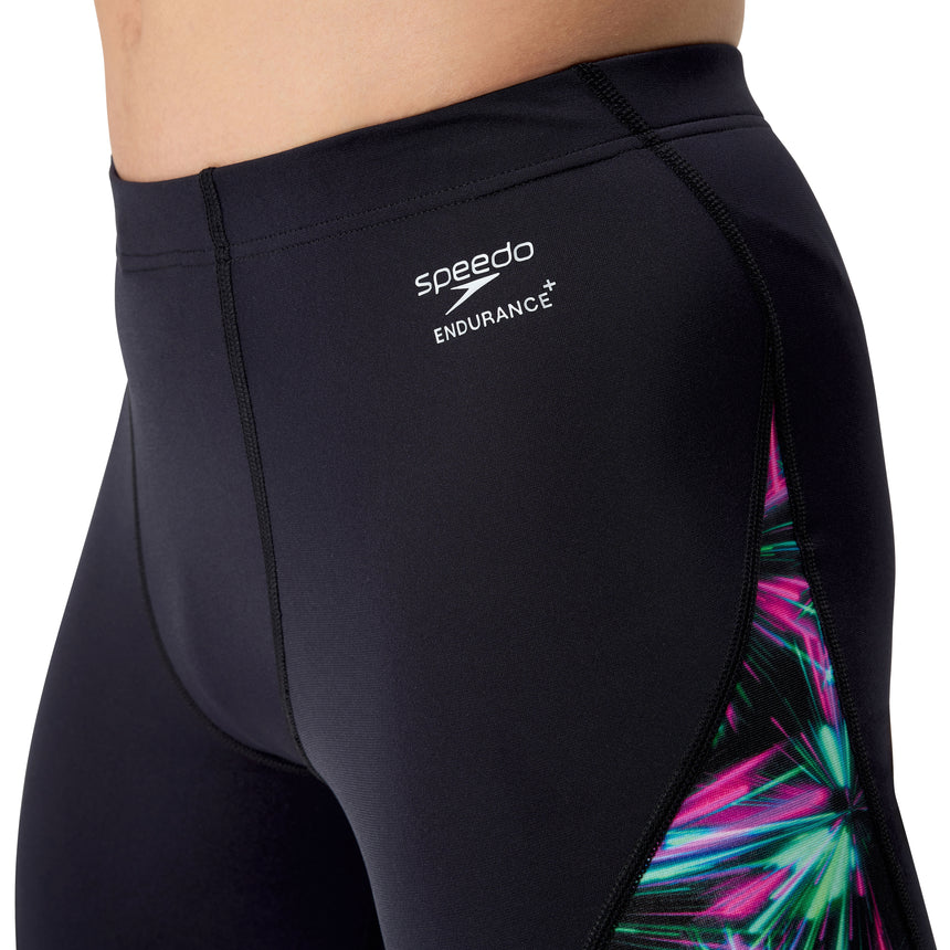 Speedo Heren Zwemjammer Spliced Printed Zwart/Groen