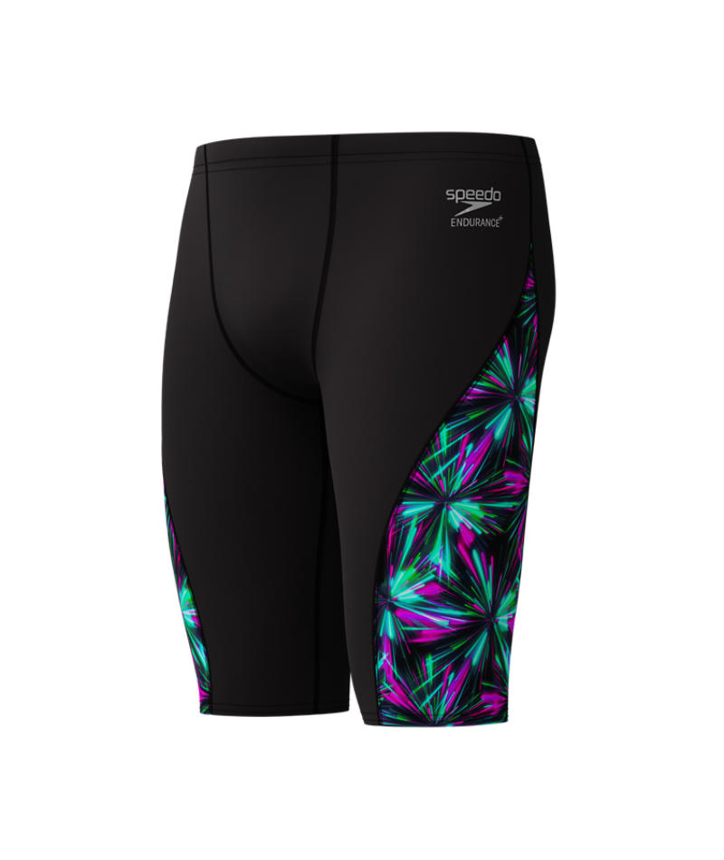 Speedo Heren Zwemjammer Spliced Printed Zwart/Groen