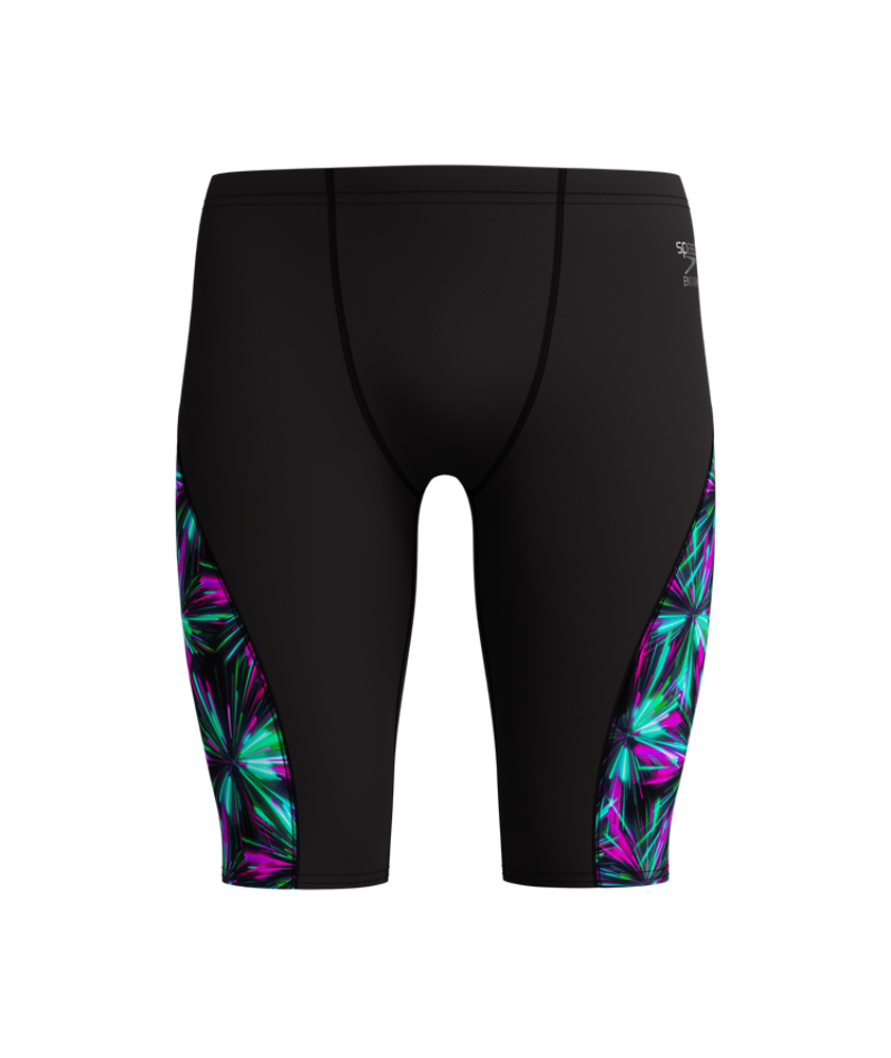 Speedo Heren Zwemjammer Spliced Printed Zwart/Groen