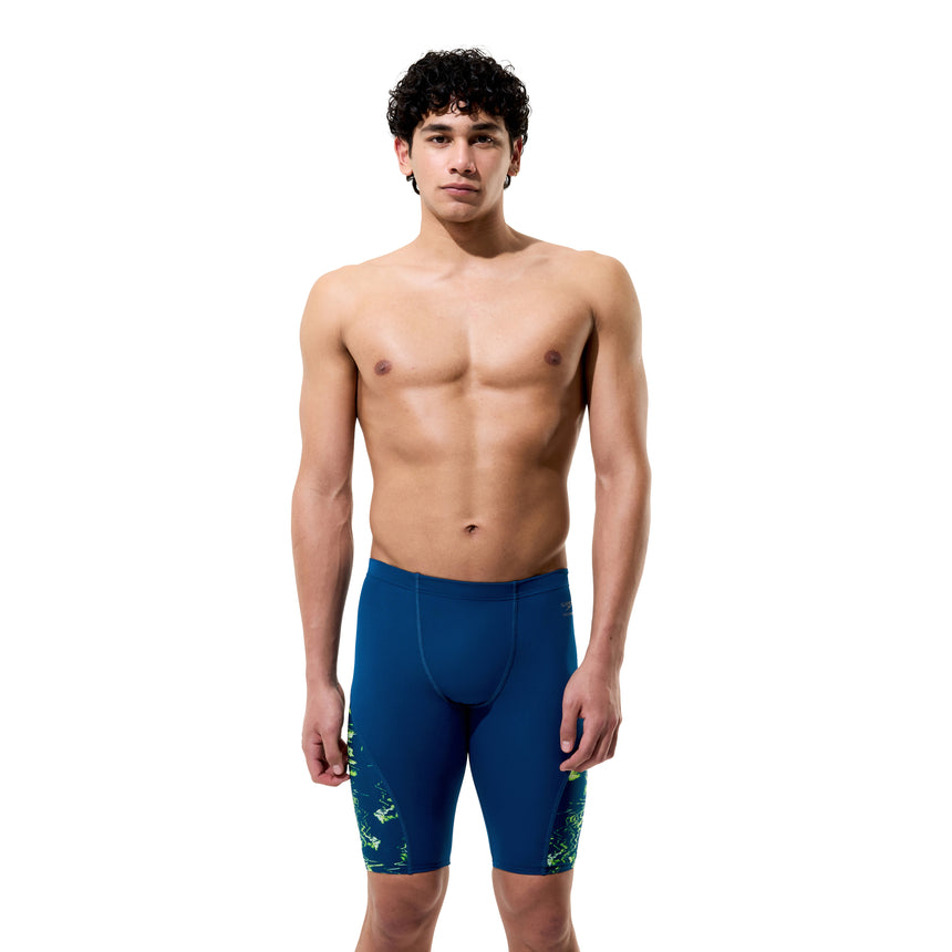 Speedo Herren Schwimmjammer Spliced Printed Mirage Time-Denim Teal