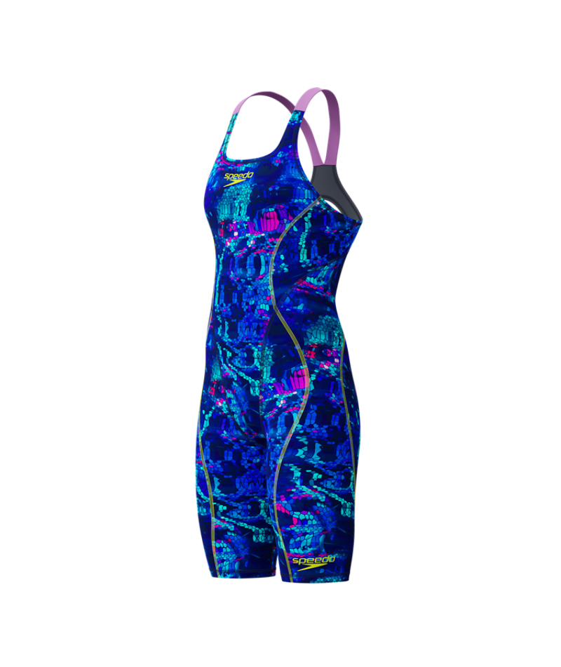 Speedo Dames Wedstrijdbadpak Fastskin HyperSpark Print Open Back Blauw/Paars