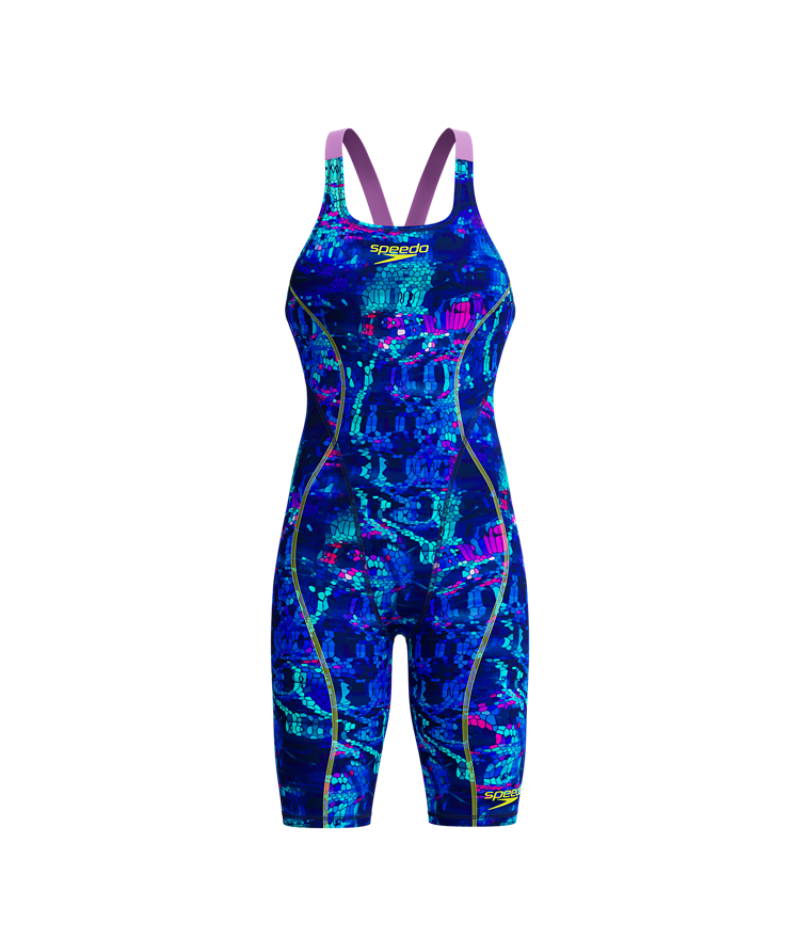 Speedo Dames Wedstrijdbadpak Fastskin HyperSpark Print Open Back Blauw/Paars