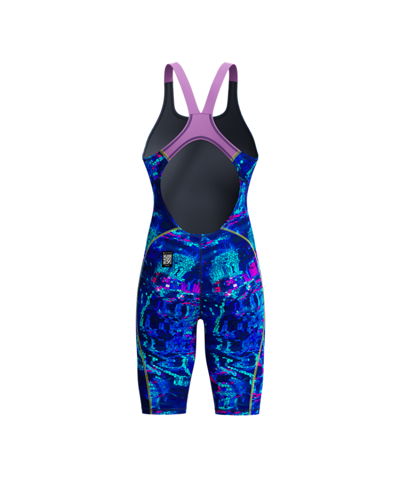 Speedo Dames Wedstrijdbadpak Fastskin HyperSpark Print Open Back Blauw/Paars