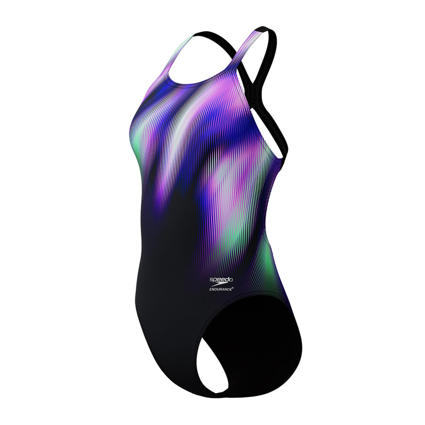 Speedo Badpak Eco Endurance+ Placement Print Powerback Zwart/Paars