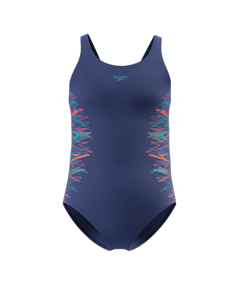 Speedo Mädchen Badeanzug Placement Muscleback NightWatch/HyperTeal