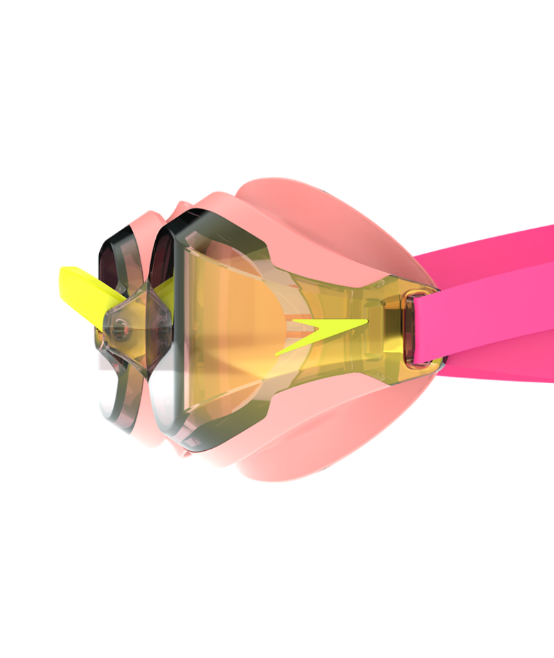 Speedo Wettkampf-Schwimmbrille Fastskin Speed Socket 2.0 Verspiegelt Neon Melone / Zinnober / Goldverspiegelung