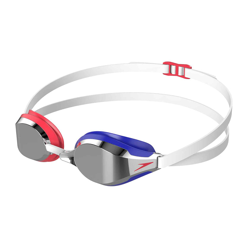 Speedo Wettkampf Schwimmbrille Fastskin Speedsocket 2 Mirror White/Radiant Red/True Cobalt/Chrome