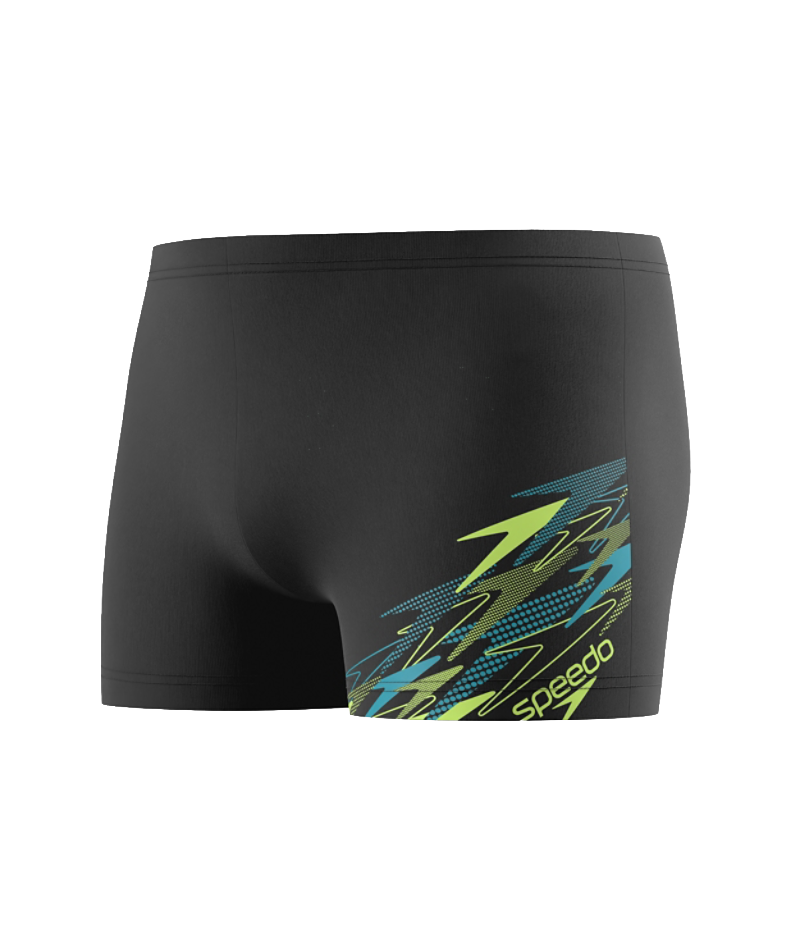 Speedo Herren Badeboxer Logo Anthrazit/HyperTeal