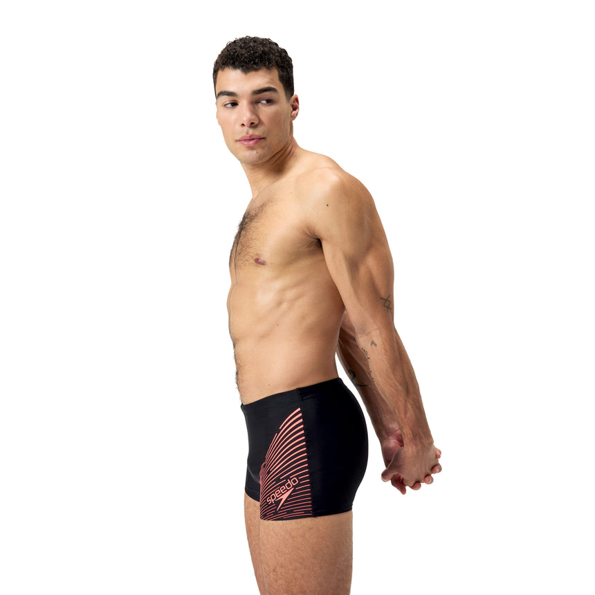Speedo Badeboxer Medley Logo Schwarz/Rot