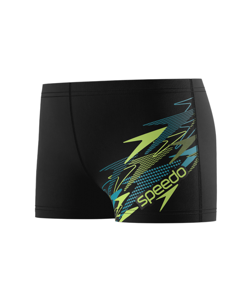 Speedo Jungen Badeboxer Medley Logo Anthrazit/Citrusgrün