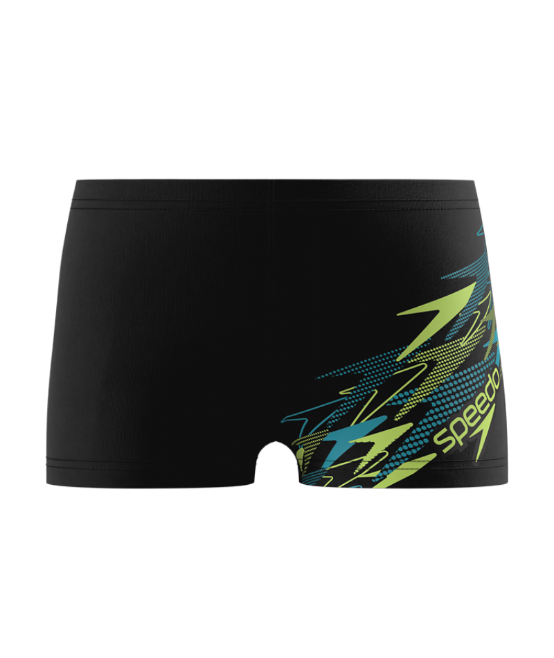 Speedo Jungen Badeboxer Medley Logo Anthrazit/Citrusgrün