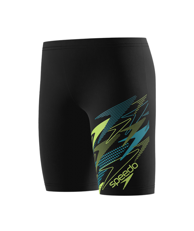 Speedo Jungen Schwimmjammer Medley Logo Anthrazit/Citrusgrün
