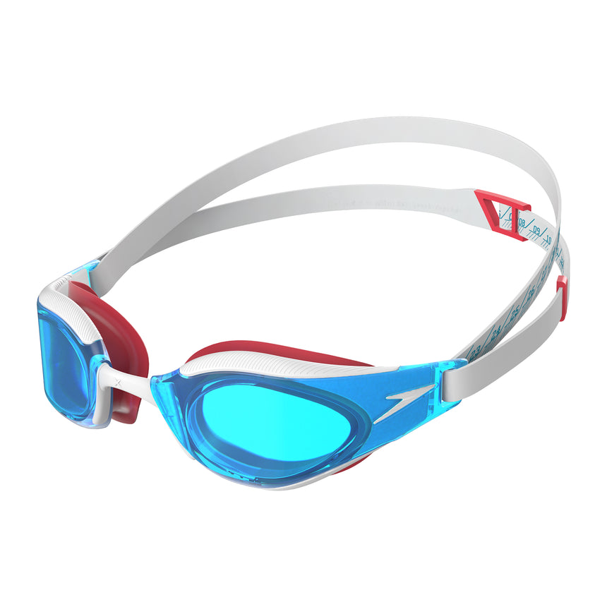 Speedo Wettkampf-Schwimmbrille Fastskin Hyper Elite Flammenrot/Bolt/Aqua-Blau