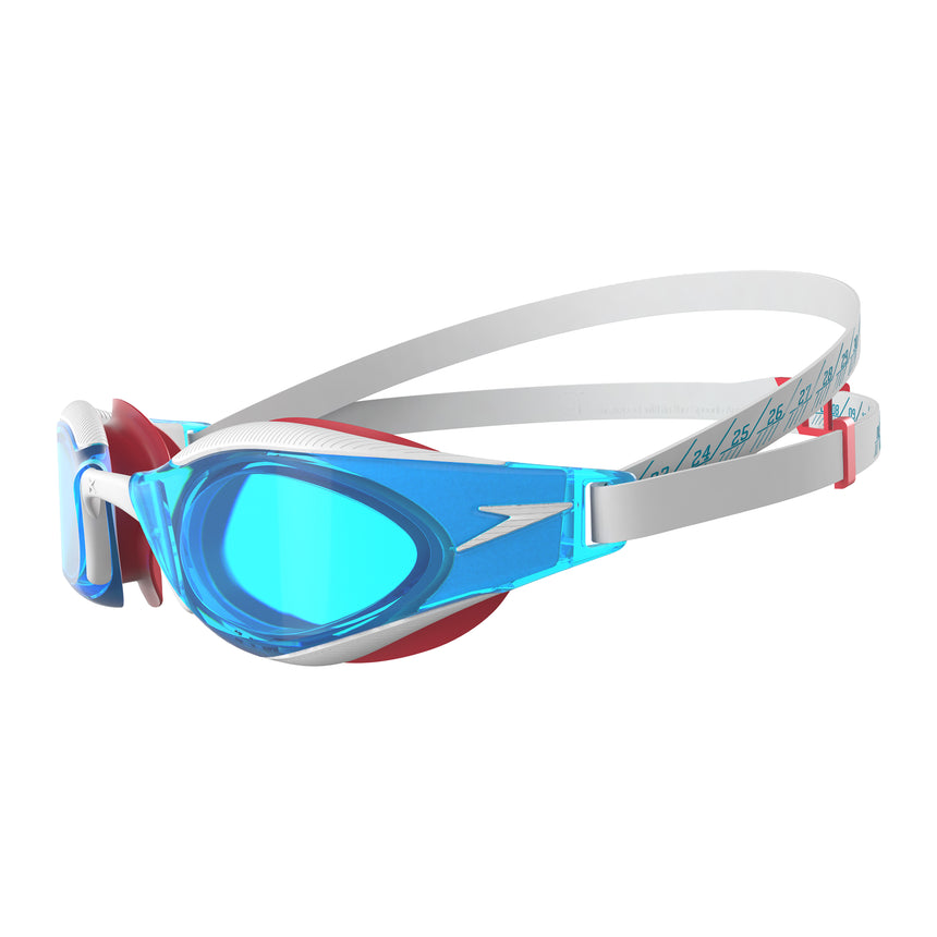 Speedo Wettkampf-Schwimmbrille Fastskin Hyper Elite Flammenrot/Bolt/Aqua-Blau