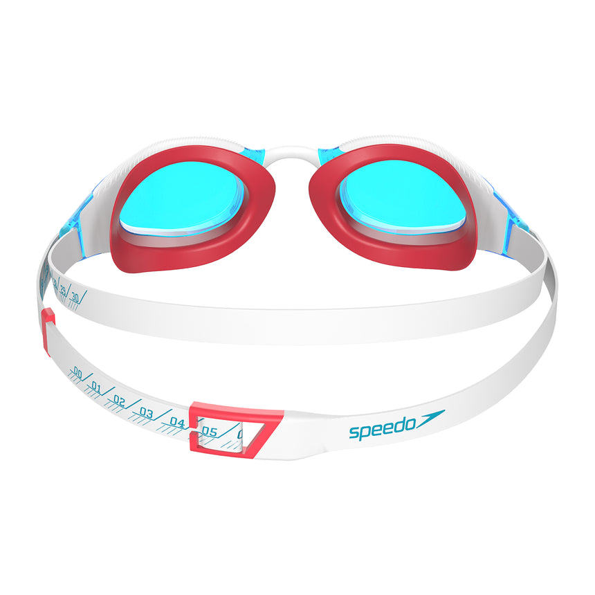 Speedo Wettkampf-Schwimmbrille Fastskin Hyper Elite Flammenrot/Bolt/Aqua-Blau