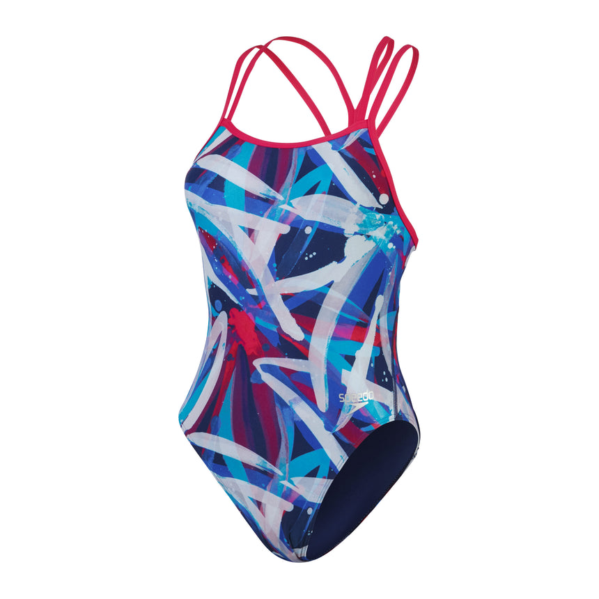 Speedo Badpak Allover Digital Starback Back Paars/Blauw