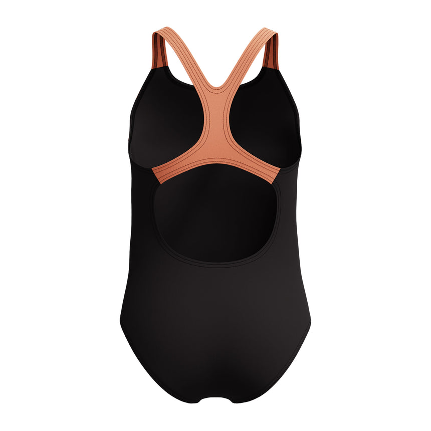 Speedo Meisjes Badpak Medley Logo Medalist Zwart/Oranje