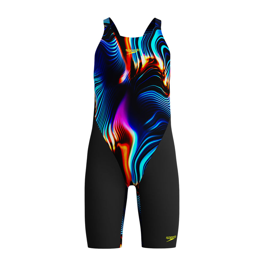 Speedo Girls Competition Kneeskin Fastskin Endurance+ Max Open Back Black/Blue