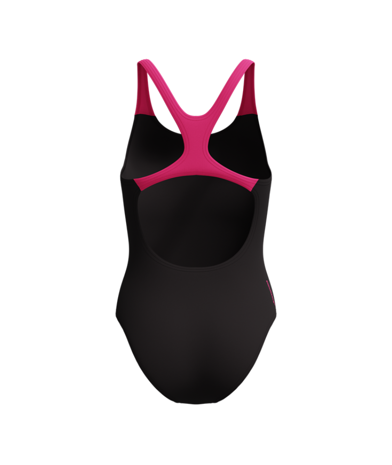 Speedo Badeanzug Medley Logo Medalist Anthrazit/Rosa