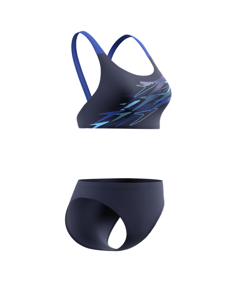 Speedo Dames Bikini Medley Logo V-Back Marine/Blauw