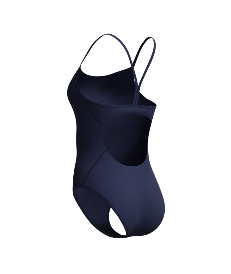 Speedo Dames Badpak Endurance+ Logo Thin Strap Marine/Wit
