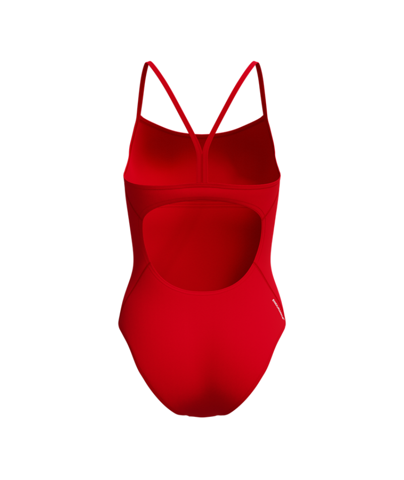 Speedo Dames Badpak Endurance+ Logo Thin Strap Rood/Wit
