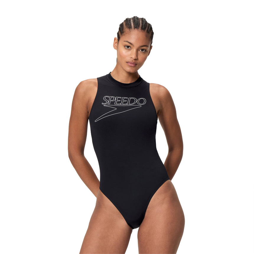 Speedo Dames Badpak Endurance+ Logo Hydrasuit Zwart/Wit