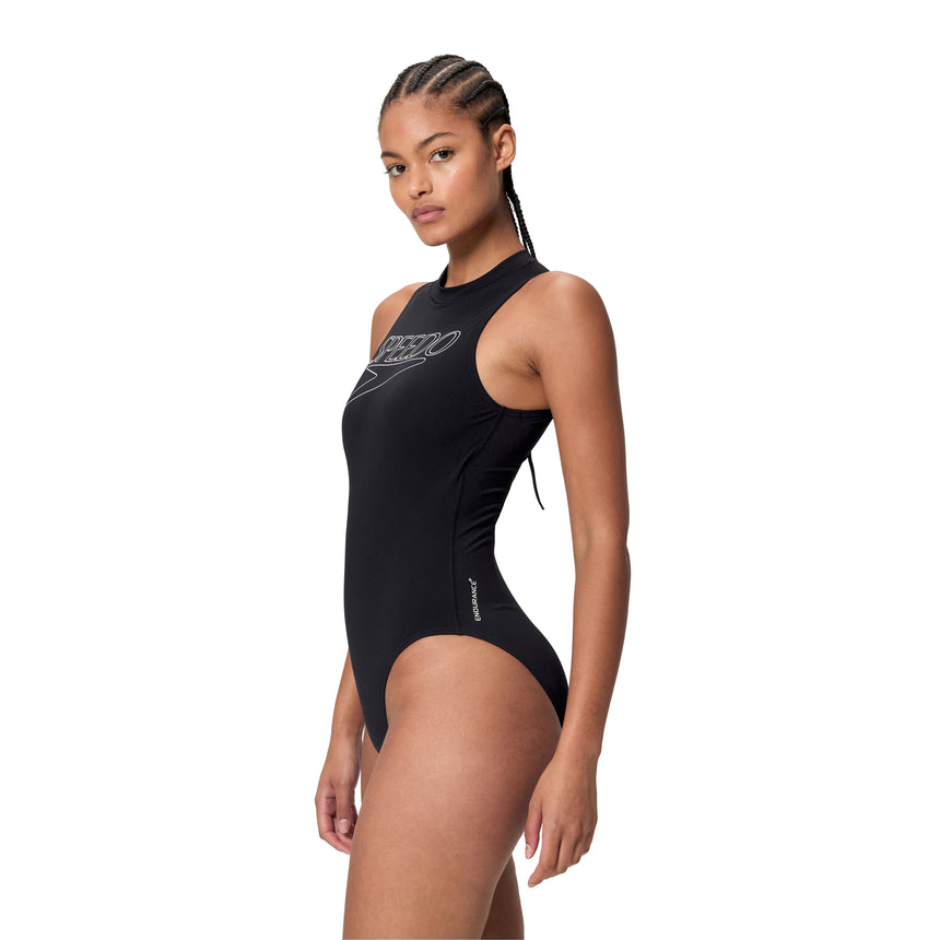 Speedo Dames Badpak Endurance+ Logo Hydrasuit Zwart/Wit