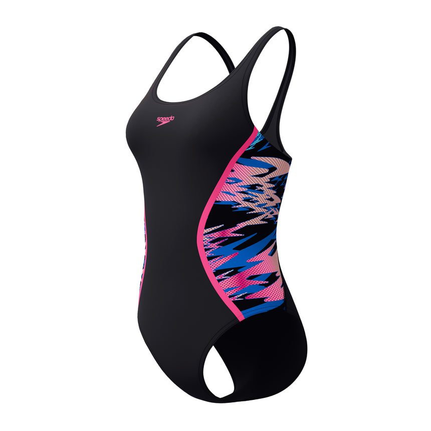 Speedo Dames Badpak Hyperboom Splice Muscleback Zwart/Roze