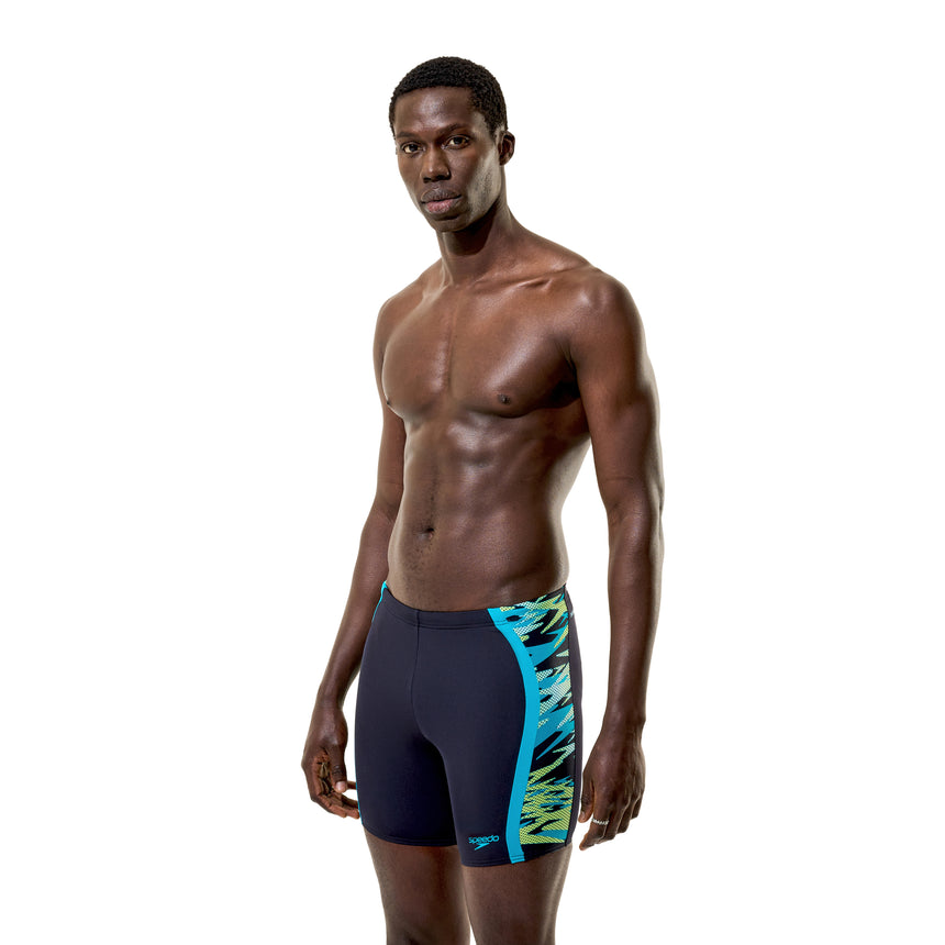 Speedo Herren Schwimmjammer Hyperboom Splice Mid Anthrazit/HyperTeal