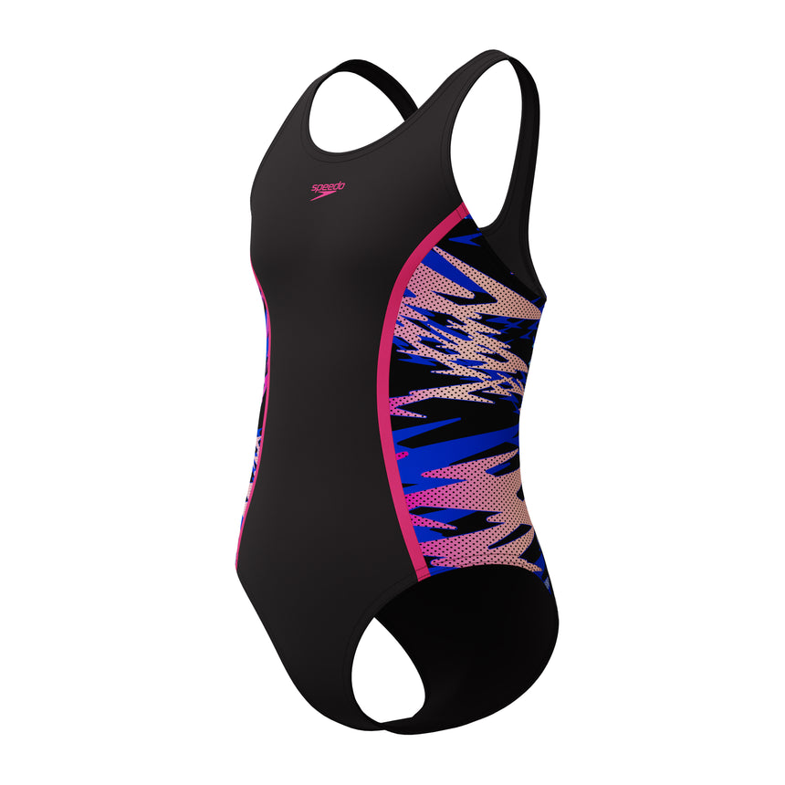 Speedo Meisjes Badpak Hyperboom Splice Muscleback Zwart/Roze