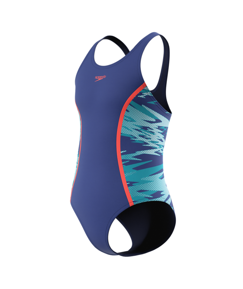 Speedo Mädchen Badeanzug Hyperboom Splice Muscleback NightWatch/HyperTeal