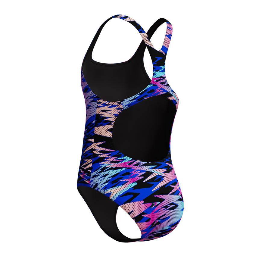 Speedo Meisjes Badpak Hyperboom Print Medalist Zwart/Roze