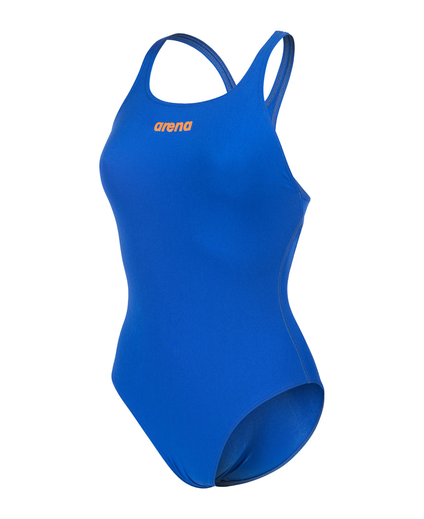 Arena Dames Badpak Team Swim Pro Solid Neon-Blauw/Team-Oranje