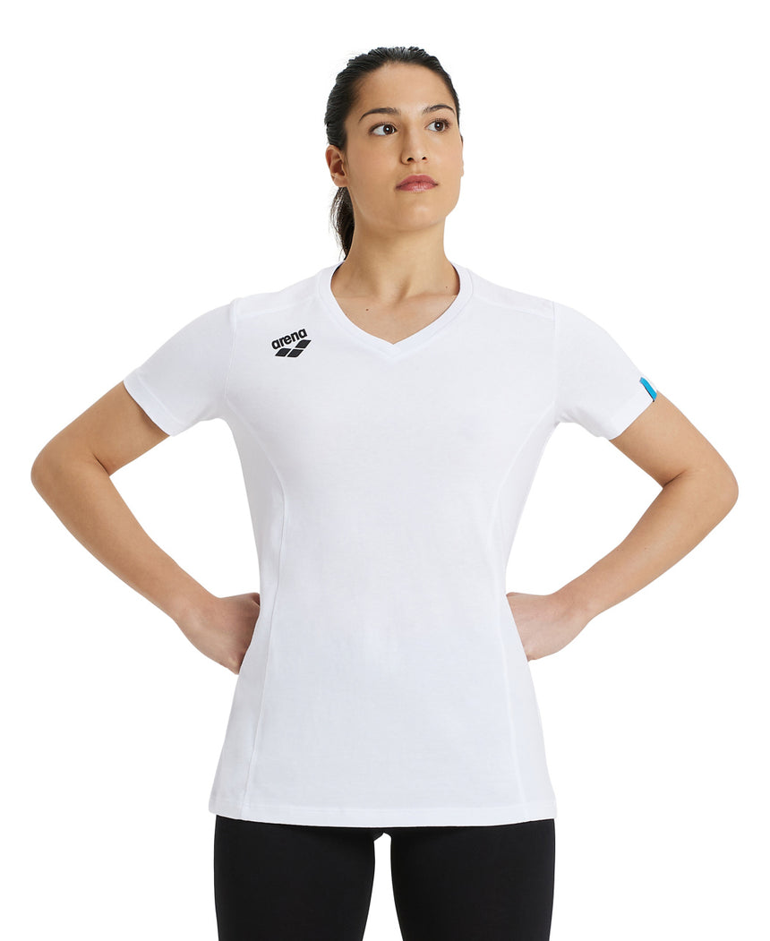 Arena Dames T-shirt Team Panel Wit