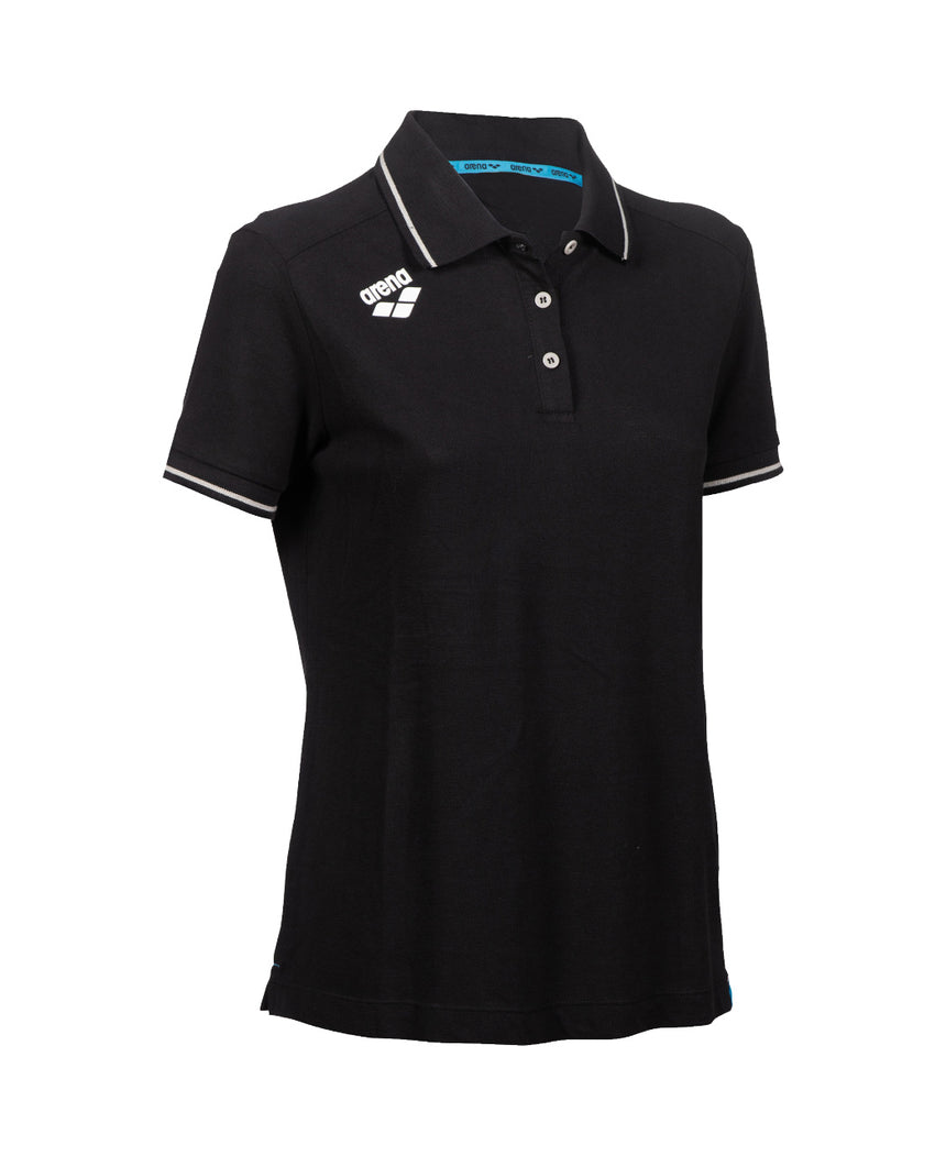 Arena Dames Poloshirt Team Solid Cotton Zwart