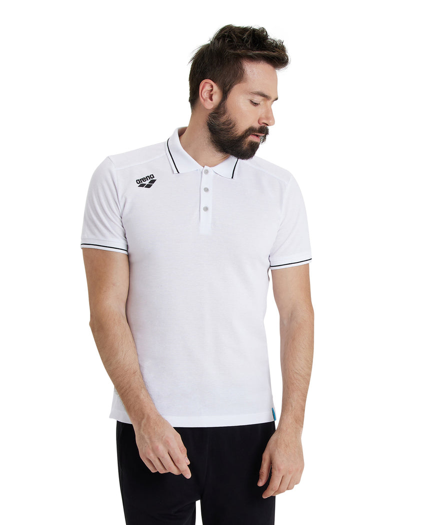 Arena Poloshirt Team Solid Cotton Wit