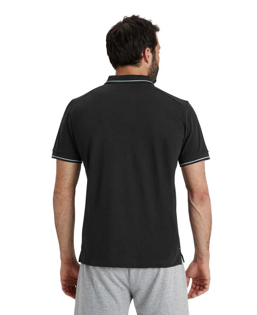 Arena Poloshirt Team Solid Cotton Zwart