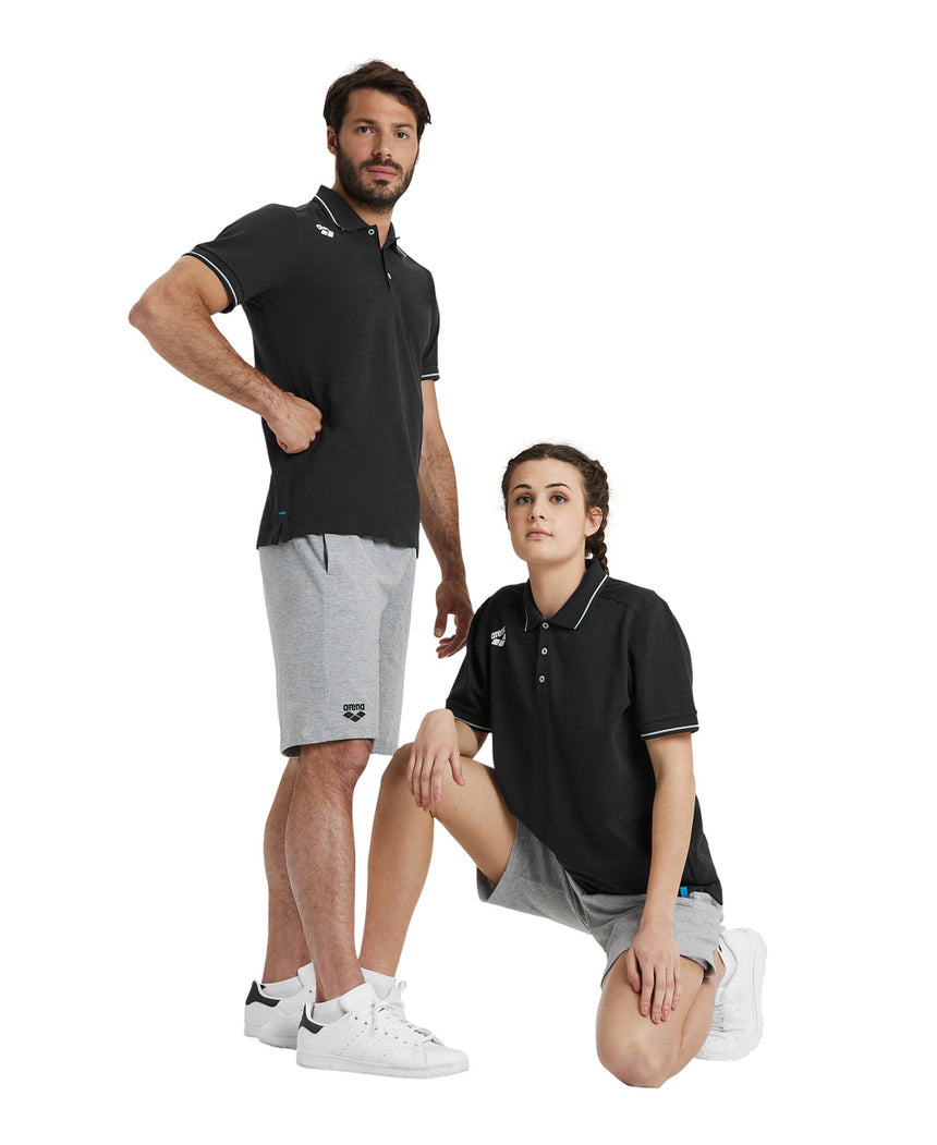 Arena Poloshirt Team Solid Cotton Zwart