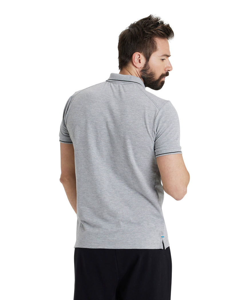 Arena Poloshirt Team Solid Cotton Heather-Grijs