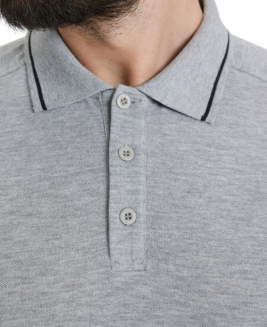 Arena Poloshirt Team Solid Cotton Heather-Grijs