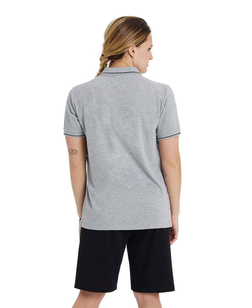 Arena Poloshirt Team Solid Cotton Heather-Grijs