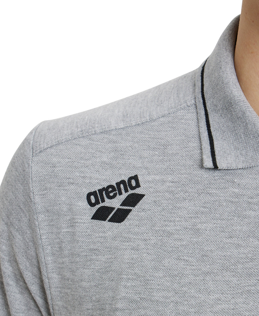 Arena Poloshirt Team Solid Cotton Heather-Grijs