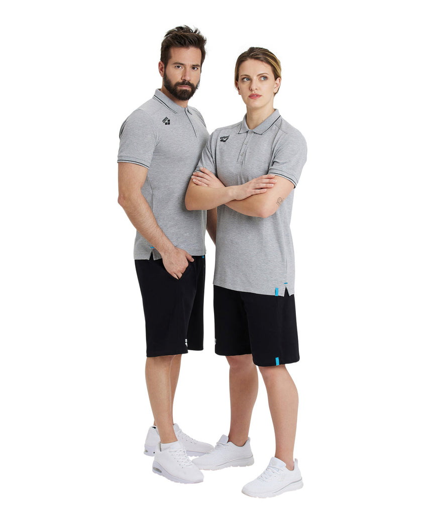 Arena Poloshirt Team Solid Cotton Heather-Grijs