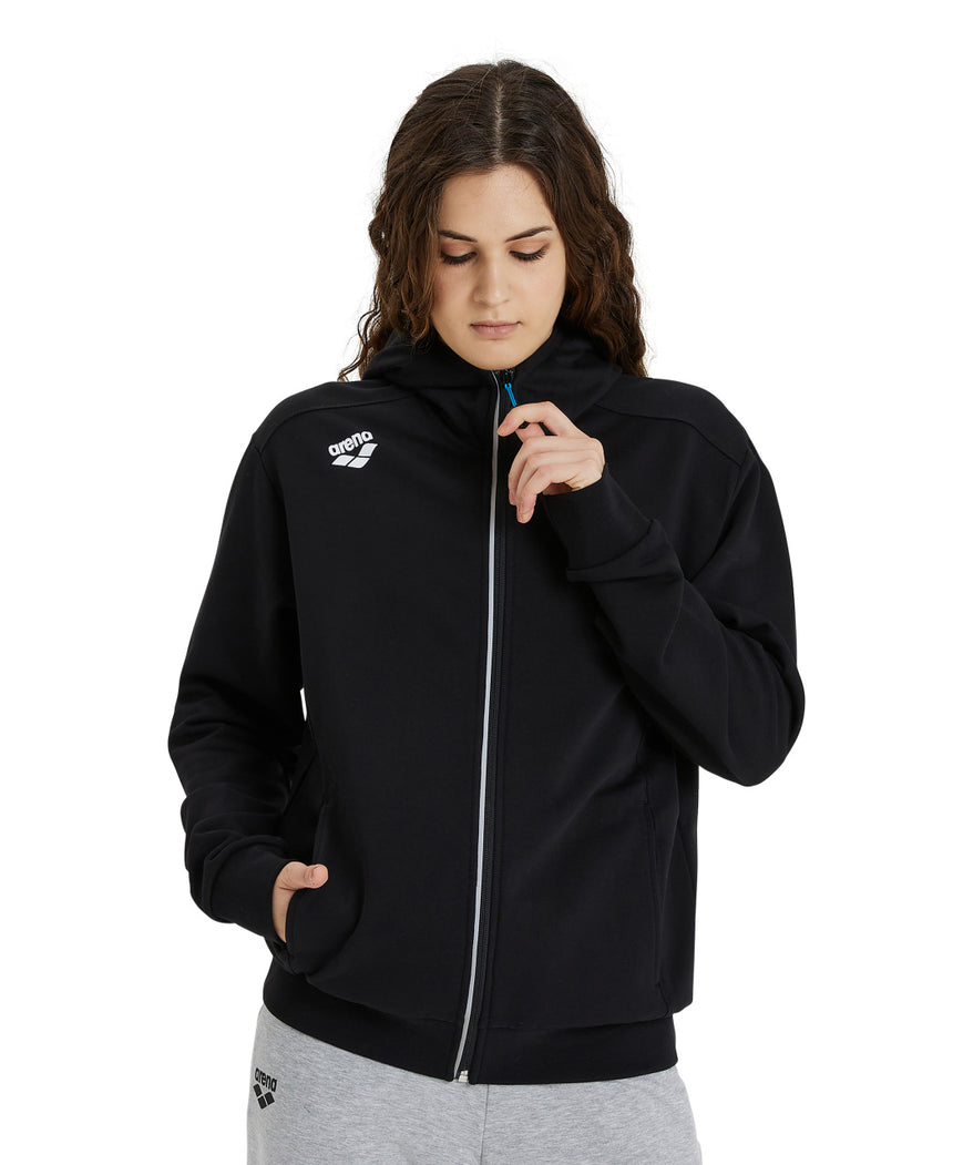 Arena Jas Team Hooded Jacket Panel Zwart
