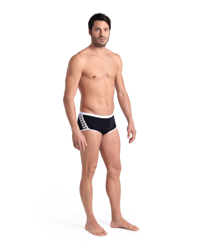 Arena Zwemboxer Icons Low Waist Short Solid Zwart/Wit